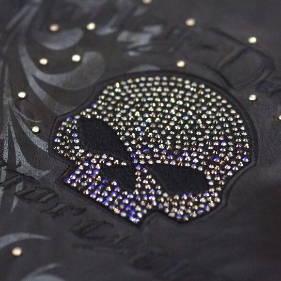 Women's Genuine Harley Davidson Wicked Willie Bling Leather Jacket 1W NWOT - Picture 4 of 10